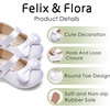 image:imageFelix amp Flora Soft Sole Baby Shoes  Infant Baby Girls Ballet Flats Moccasinss Rubber Sole Walking Crib ShoesBn32s White