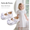 image:imageFelix amp Flora Soft Sole Baby Shoes  Infant Baby Girls Ballet Flats Moccasinss Rubber Sole Walking Crib ShoesBn32s White