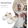 image:imageFelix amp Flora Soft Sole Baby Shoes  Infant Baby Girls Ballet Flats Moccasinss Rubber Sole Walking Crib ShoesBn33white