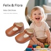 image:imageFelix amp Flora Soft Sole Baby Shoes  Infant Baby Girls Ballet Flats Moccasinss Rubber Sole Walking Crib ShoesBn37brown