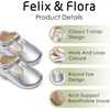 image:imageFelix amp Flora Soft Sole Baby Shoes  Infant Baby Girls Ballet Flats Moccasinss Rubber Sole Walking Crib ShoesBn37silver