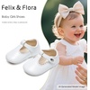 image:imageFelix amp Flora Soft Sole Baby Shoes  Infant Baby Girls Ballet Flats Moccasinss Rubber Sole Walking Crib ShoesBn37white