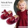 image:imageFelix amp Flora Soft Sole Baby Shoes  Infant Baby Girls Ballet Flats Moccasinss Rubber Sole Walking Crib ShoesBn38burgundy