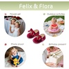image:imageFelix amp Flora Soft Sole Baby Shoes  Infant Baby Girls Ballet Flats Moccasinss Rubber Sole Walking Crib ShoesBn38burgundy