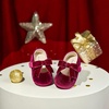 image:imageFelix amp Flora Soft Sole Baby Shoes  Infant Baby Girls Ballet Flats Moccasinss Rubber Sole Walking Crib ShoesBn38burgundy