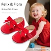 image:imageFelix amp Flora Soft Sole Baby Shoes  Infant Baby Girls Ballet Flats Moccasinss Rubber Sole Walking Crib ShoesBn38red