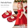 image:imageFelix amp Flora Soft Sole Baby Shoes  Infant Baby Girls Ballet Flats Moccasinss Rubber Sole Walking Crib ShoesBn39red
