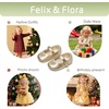 image:imageFelix amp Flora Soft Sole Baby Shoes  Infant Baby Girls Ballet Flats Moccasinss Rubber Sole Walking Crib ShoesBn42gold