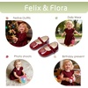 image:imageFelix amp Flora Soft Sole Baby Shoes  Infant Baby Girls Ballet Flats Moccasinss Rubber Sole Walking Crib ShoesBn42pl Burgundy