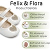 image:imageFelix amp Flora Soft Sole Baby Shoes  Infant Baby Girls Ballet Flats Moccasinss Rubber Sole Walking Crib ShoesBn42pl White
