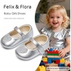 image:imageFelix amp Flora Soft Sole Baby Shoes  Infant Baby Girls Ballet Flats Moccasinss Rubber Sole Walking Crib ShoesBn42silver
