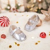 image:imageFelix amp Flora Soft Sole Baby Shoes  Infant Baby Girls Ballet Flats Moccasinss Rubber Sole Walking Crib ShoesBn42silver