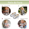 image:imageFelix amp Flora Soft Sole Baby Shoes  Infant Baby Girls Ballet Flats Moccasinss Rubber Sole Walking Crib ShoesBn42silver