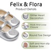 image:imageFelix amp Flora Soft Sole Baby Shoes  Infant Baby Girls Ballet Flats Moccasinss Rubber Sole Walking Crib ShoesBn42silver