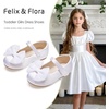 image:imageFelix amp Flora Toddler Flower Girl Dress Shoes  Baby Girl Ballet Mary Jane Flats for Party School WeddingBf04s White