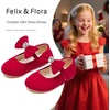image:imageFelix amp Flora Toddler Flower Girl Dress Shoes  Baby Girl Ballet Mary Jane Flats for Party School WeddingBf15red