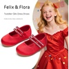 image:imageFelix amp Flora Toddler Flower Girl Dress Shoes  Baby Girl Ballet Mary Jane Flats for Party School WeddingBf18red