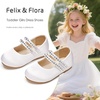 image:imageFelix amp Flora Toddler Flower Girl Dress Shoes  Baby Girl Ballet Mary Jane Flats for Party School WeddingBf18white