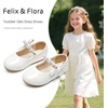 image:imageFelix amp Flora Toddler Flower Girl Dress Shoes  Baby Girl Ballet Mary Jane Flats for Party School WeddingBf24pl White