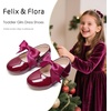 image:imageFelix amp Flora Toddler Flower Girl Dress Shoes  Girl Ballet Flats Party School Shoes WeddingB821burgundy