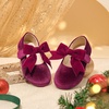 image:imageFelix amp Flora Toddler Flower Girl Dress Shoes  Girl Ballet Flats Party School Shoes WeddingB821velvet Burgundy