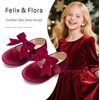 image:imageFelix amp Flora Toddler Flower Girl Dress Shoes  Girl Ballet Flats Party School Shoes WeddingB821velvet Burgundy