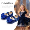image:imageFelix amp Flora Toddler Flower Girl Dress Shoes Girl Ballet Flats Party School Shoes WeddingB904velvet Navy Blue