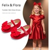 image:imageFelix amp Flora Toddler Flower Girl Dress Shoes Girl Ballet Flats Party School Shoes WeddingB904velvet Red