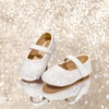 image:imageFelix amp Flora Toddler Girl Dress Shoes  Flower Girl Ballet Mary Jane Flats Party School WeddingB876glitter White