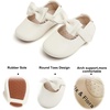 image:imageSoft Sole Baby Dress Shoes  Infant Baby Walking Shoes Moccasinss Rubber Sole Crib ShoesB15ivory White