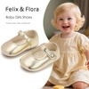image:imageSoft Sole Baby Dress Shoes  Infant Baby Walking Shoes Moccasinss Rubber Sole Crib ShoesB8725bright Gold