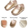 image:imageSoft Sole Baby Dress Shoes  Infant Baby Walking Shoes Moccasinss Rubber Sole Crib ShoesB8725gold