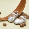 image:imageSoft Sole Baby Dress Shoes  Infant Baby Walking Shoes Moccasinss Rubber Sole Crib ShoesB8725silver