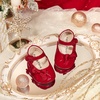 image:imageSoft Sole Baby Dress Shoes  Infant Baby Walking Shoes Moccasinss Rubber Sole Crib ShoesBn36red