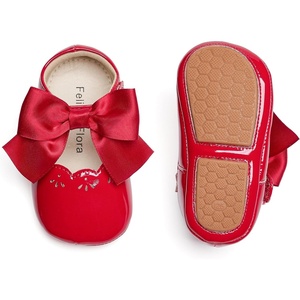 image:imageFelix amp Flora Baby Dress Shoes  Infant Baby Girls Mary Jane Flats Moccasinss Soft Sole Walking Crib ShoesBn34red
