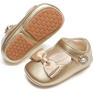 image:imageFelix amp Flora Baby Dress Shoes  Infant Baby Girls Mary Jane Flats Moccasinss Soft Sole Walking Crib ShoesBn35fl Gold