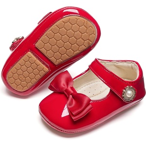 image:imageFelix amp Flora Baby Dress Shoes  Infant Baby Girls Mary Jane Flats Moccasinss Soft Sole Walking Crib ShoesBn35red