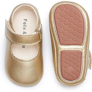 image:imageFelix amp Flora Baby Dress Shoes  Infant Baby Girls Mary Jane Flats Moccasinss Soft Sole Walking Crib ShoesBn43gold