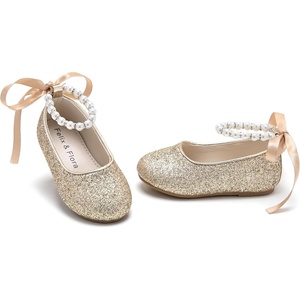 image:imageFelix amp Flora Girls Toddler Little Ballet Shoes  Flower Girls Mary Jane Flats Dress Shoes Party WeddingB836gl Gold