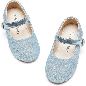 image:imageFelix amp Flora Girls Toddler Little Ballet Shoes  Flower Girls Mary Jane Flats Dress Shoes Party WeddingB883glitter Blue