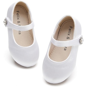 image:imageFelix amp Flora Girls Toddler Little Ballet Shoes  Flower Girls Mary Jane Flats Dress Shoes Party WeddingB883s White