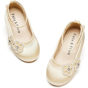 image:imageFelix amp Flora Girls Toddler Little Ballet Shoes  Flower Girls Mary Jane Flats Dress Shoes Party WeddingB897champagne Gold