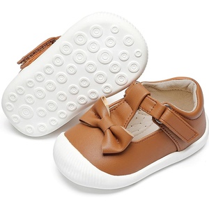 image:imageFelix amp Flora Soft Sole Baby Dress Shoes  Infant Baby Walking Shoes Moccasinss Rubber Sole Crib ShoesByb03fl Brown