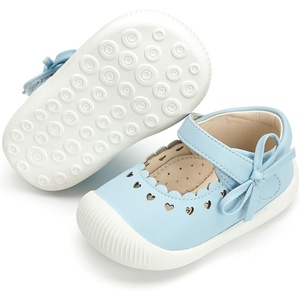 image:imageFelix amp Flora Soft Sole Baby Dress Shoes  Infant Baby Walking Shoes Moccasinss Rubber Sole Crib ShoesByb06light Blue