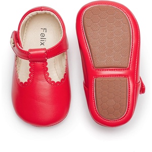 image:imageFelix amp Flora Soft Sole Baby Shoes  Infant Baby Girls Ballet Flats Moccasinss Rubber Sole Walking Crib ShoesBn37red