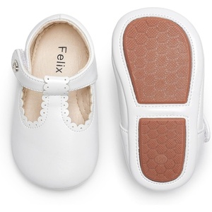 image:imageFelix amp Flora Soft Sole Baby Shoes  Infant Baby Girls Ballet Flats Moccasinss Rubber Sole Walking Crib ShoesBn37white