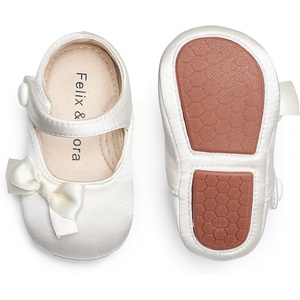 image:imageFelix amp Flora Soft Sole Baby Shoes  Infant Baby Girls Ballet Flats Moccasinss Rubber Sole Walking Crib ShoesBn39ivory White