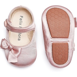 image:imageFelix amp Flora Soft Sole Baby Shoes  Infant Baby Girls Ballet Flats Moccasinss Rubber Sole Walking Crib ShoesBn39pink