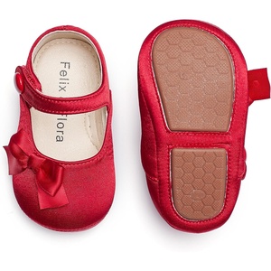 image:imageFelix amp Flora Soft Sole Baby Shoes  Infant Baby Girls Ballet Flats Moccasinss Rubber Sole Walking Crib ShoesBn39red