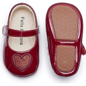 image:imageFelix amp Flora Soft Sole Baby Shoes  Infant Baby Girls Ballet Flats Moccasinss Rubber Sole Walking Crib ShoesBn42pl Burgundy